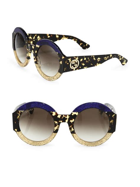 gucci round sunglasses blue|gucci round sunglasses with letters.